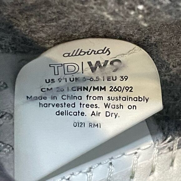 Allbirds Tree Dashers Running Shoes Sneakers Black Merino Wool Runners 9 - Picture 10 of 11